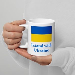 I Stand with Ukraine White Glossy Mug